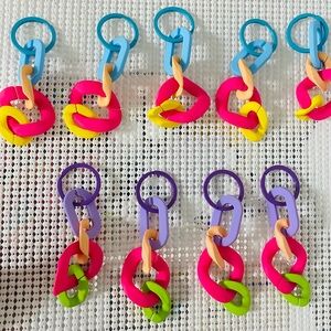 9 pieces Colorful Chain Link Keychains